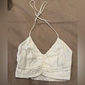 Urban Renewal Linen Halter Crop Top